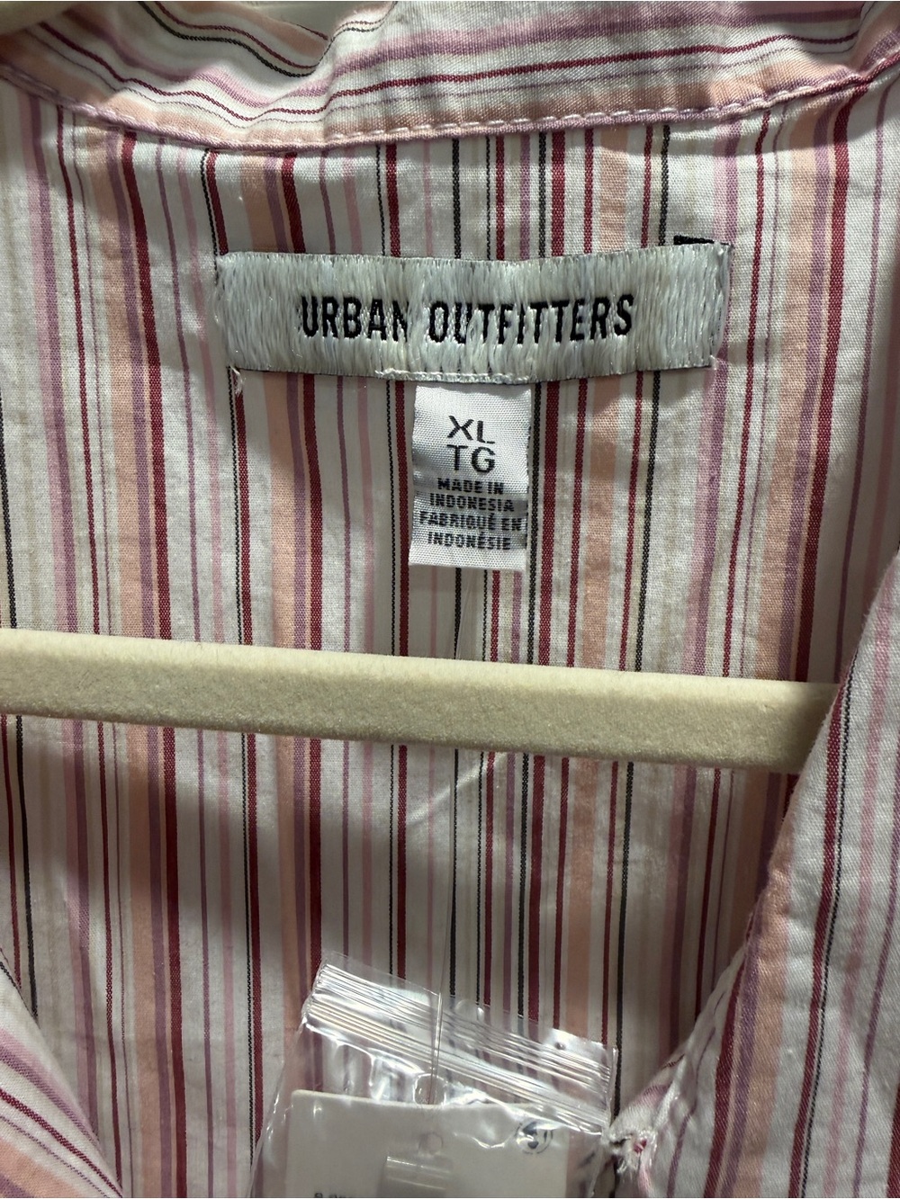 NWT Urban Outfitters Party Girl Sleeveless Shirt Vest Pink Stripe XL - Picture 5 of 9